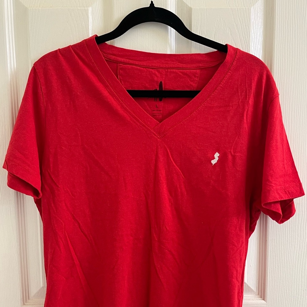 Red Rutgers Golf V-Neck T-Shirt